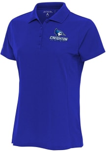 Antigua Creighton Bluejays Womens Blue Basketball Legacy Pique Short Sleeve Polo Shirt