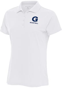 Antigua Georgetown Hoyas Womens White Basketball Legacy Pique Short Sleeve Polo Shirt