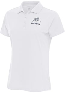 Antigua Jackson State Tigers Womens White Football Legacy Pique Short Sleeve Polo Shirt