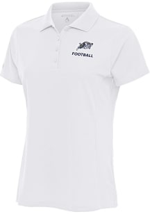 Antigua Navy Midshipmen Womens White Football Legacy Pique Short Sleeve Polo Shirt