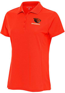Antigua Oregon State Beavers Womens Orange Baseball Legacy Pique Short Sleeve Polo Shirt