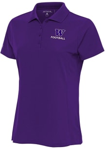 Antigua Washington Huskies Womens Purple Football Legacy Pique Short Sleeve Polo Shirt
