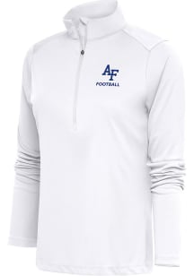 Antigua Air Force Womens White Football Tribute 1/4 Zip Pullover