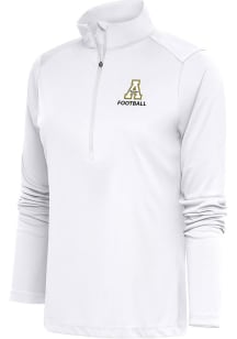 Antigua App State Mountaineers Womens White Football Tribute 1/4 Zip Pullover