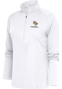 Antigua UCF Knights Womens White Football Tribute 1/4 Zip Pullover