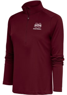 Antigua Mississippi State Bulldogs Womens Maroon Football Tribute 1/4 Zip Pullover