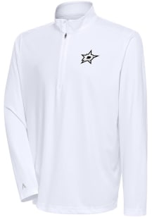 Antigua Dallas Stars Mens White Metallic Logo Tribute Long Sleeve 1/4 Zip Pullover