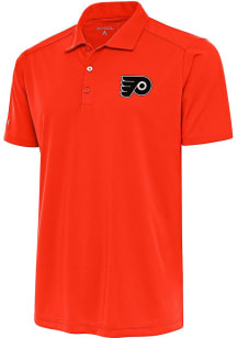 Antigua Philadelphia Flyers Mens Orange Metallic Logo Tribute Short Sleeve Polo