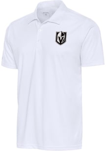 Antigua Vegas Golden Knights Mens White Metallic Logo Tribute Short Sleeve Polo