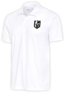 Antigua Vegas Golden Knights White Metallic Logo Tribute Big and Tall Polo
