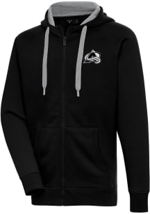 Antigua Colorado Avalanche Mens Black Metallic Logo Victory Long Sleeve Full Zip Jacket