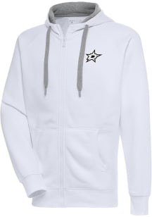 Antigua Dallas Stars Mens White Metallic Logo Victory Long Sleeve Full Zip Jacket