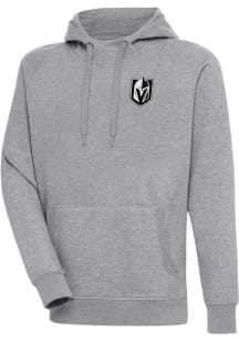 Antigua Vegas Golden Knights Mens Grey Metallic Logo Victory Long Sleeve Hoodie