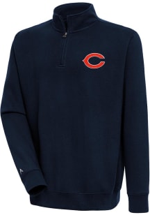 Antigua Chicago Bears Mens Navy Blue Victory Long Sleeve 1/4 Zip Pullover