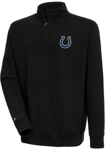 Antigua Indianapolis Colts Mens Black Victory Long Sleeve 1/4 Zip Pullover