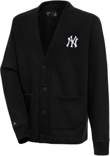 Antigua New York Yankees Mens Black Victory Cardigan Long Sleeve Sweater