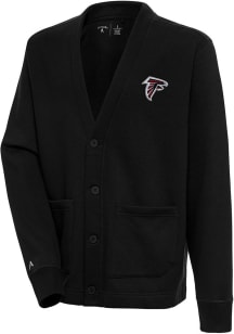 Antigua Atlanta Falcons Mens Black Victory Cardigan Long Sleeve Sweater