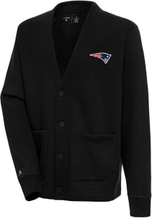 Antigua New England Patriots Mens Black Victory Cardigan Long Sleeve Sweater