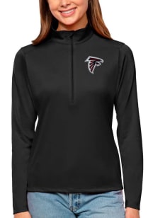 Antigua Atlanta Falcons Womens Black Tribute 1/4 Zip Pullover