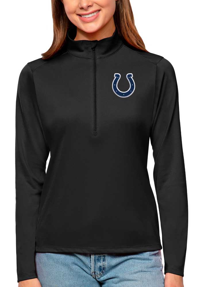 Antigua Indianapolis Colts Womens Black Tribute Long Sleeve Pullover