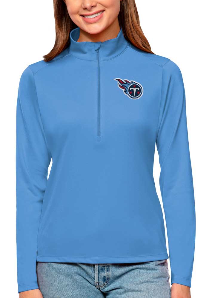 Antigua Tennessee Titans Womens Blue Tribute Long Sleeve Pullover