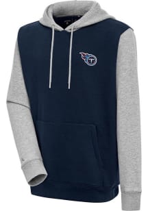 Antigua Tennessee Titans Mens Navy Blue Victory Colorblock Long Sleeve Hoodie