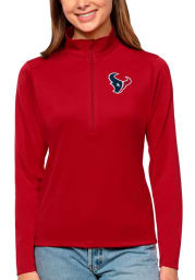 Antigua Houston Texans Womens Red Tribute Long Sleeve Pullover