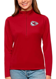 Antigua KC Chiefs Womens Red Tribute 1/4 Zip Pullover