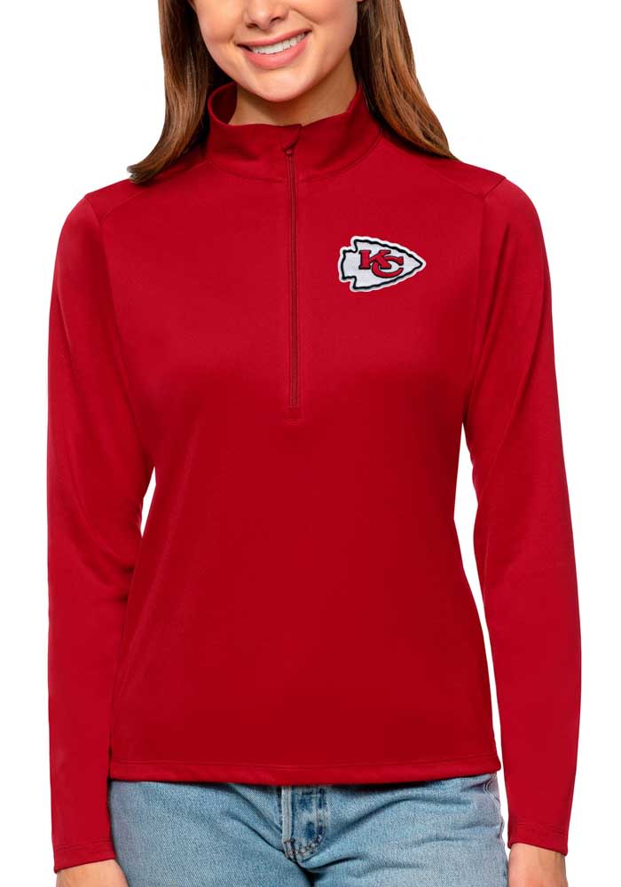 Antigua Kansas City Chiefs Womens Red Tribute Long Sleeve Pullover