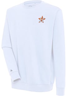 Antigua Houston Astros Mens White Victory Long Sleeve Crew Sweatshirt