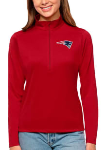Antigua New England Womens Red Tribute 1/4 Zip Pullover