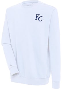Antigua Kansas City Royals Mens White Victory Long Sleeve Crew Sweatshirt
