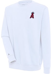 Antigua Los Angeles Angels Mens White Victory Long Sleeve Crew Sweatshirt