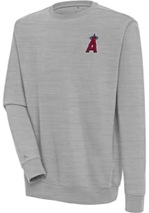 Antigua Los Angeles Angels Mens Grey Victory Long Sleeve Crew Sweatshirt