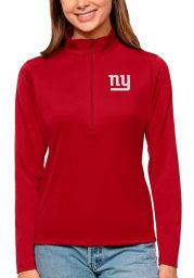 Antigua New York Giants Womens Red Tribute Long Sleeve Pullover