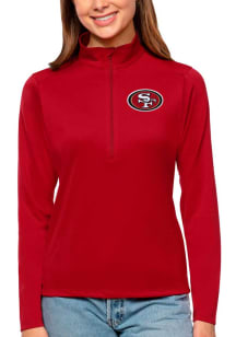 Antigua San Francisco 49ers Womens Red Tribute 1/4 Zip Pullover