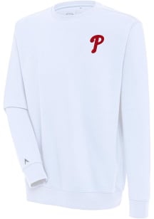 Antigua Philadelphia Phillies Mens White Victory Long Sleeve Crew Sweatshirt