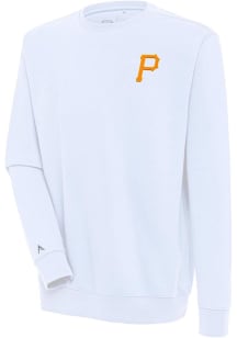 Antigua Pittsburgh Pirates Mens White Victory Long Sleeve Crew Sweatshirt