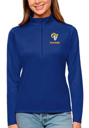 Antigua Los Angeles Rams Womens Blue Tribute Long Sleeve Pullover