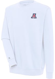 Antigua Arizona Wildcats Mens White Victory Long Sleeve Crew Sweatshirt