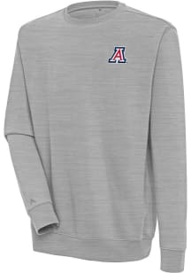 Antigua Arizona Wildcats Mens Grey Victory Long Sleeve Crew Sweatshirt