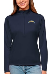 Antigua Los Angeles Chargers Womens Navy Blue Tribute Long Sleeve Pullover