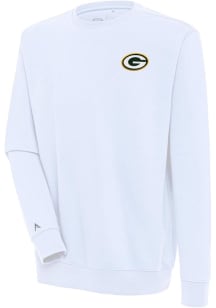 Antigua Green Bay Packers Mens White Victory Long Sleeve Crew Sweatshirt