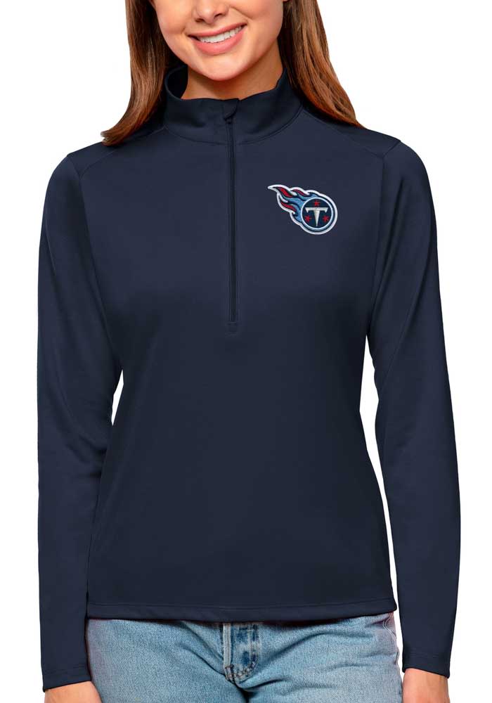 Antigua Tennessee Titans Womens Navy Blue Tribute Long Sleeve Pullover