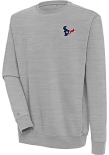 Antigua Houston Texans Mens Grey Victory Long Sleeve Crew Sweatshirt