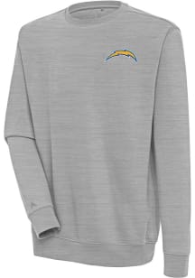 Antigua Los Angeles Chargers Mens Grey Victory Long Sleeve Crew Sweatshirt