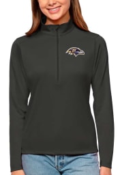 Antigua Baltimore Ravens Womens Grey Tribute Long Sleeve Pullover