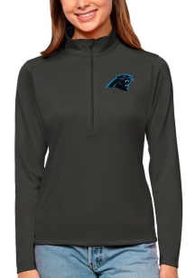 Antigua Carolina Panthers Womens Grey Tribute 1/4 Zip Pullover