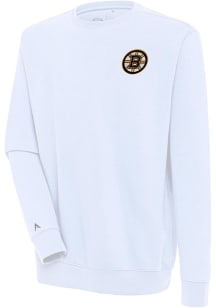Antigua Boston Bruins Mens White Victory Long Sleeve Crew Sweatshirt