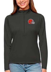 Antigua Cleveland Browns Womens Grey Tribute 1/4 Zip Pullover